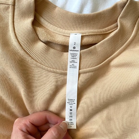 Lululemon Perfectly Oversized Crew Ivory Peach - Picture 6 of 12